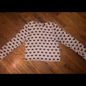Divided H&M Hearts sheer long sleeve crop 🖤